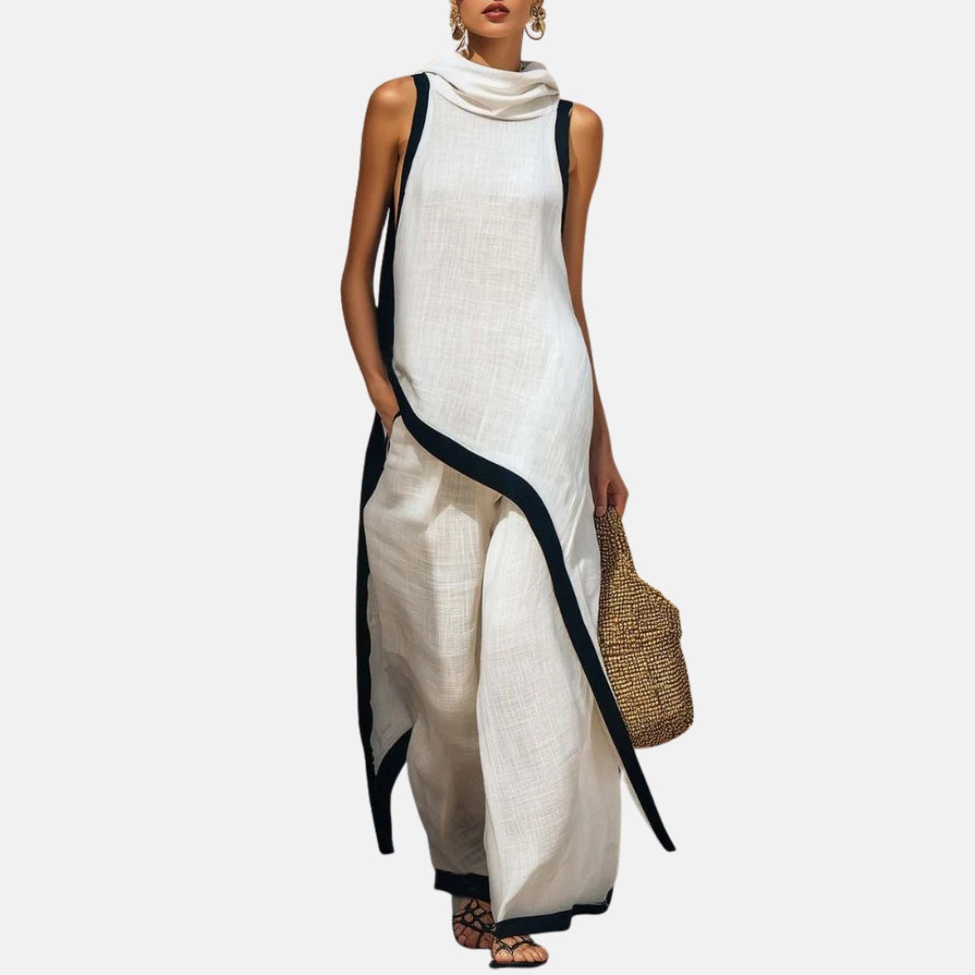 Ilaria | Conjunto minimalista de túnica larga y pantalón ancho