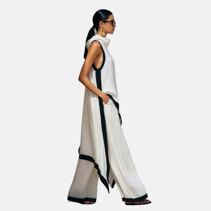 Ilaria | Conjunto minimalista de túnica larga y pantalón ancho