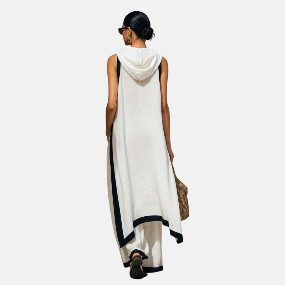 Ilaria | Conjunto minimalista de túnica larga y pantalón ancho