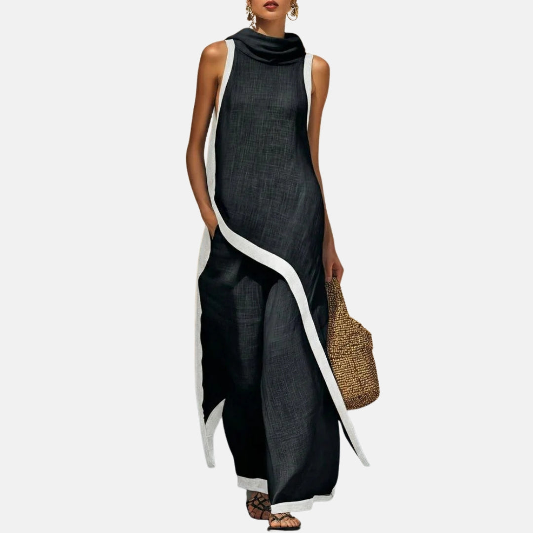 Ilaria | Conjunto minimalista de túnica larga y pantalón ancho