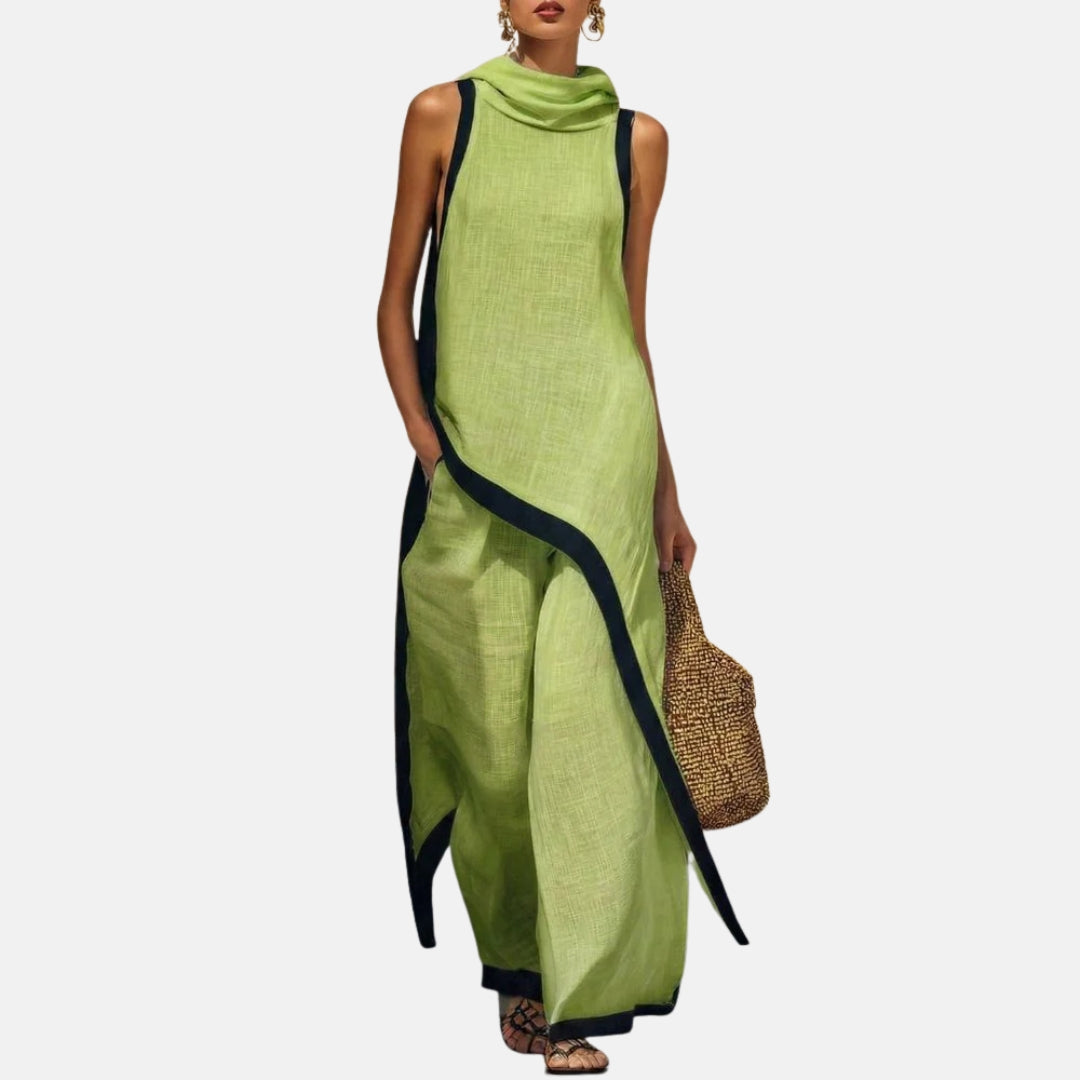 Ilaria | Conjunto minimalista de túnica larga y pantalón ancho