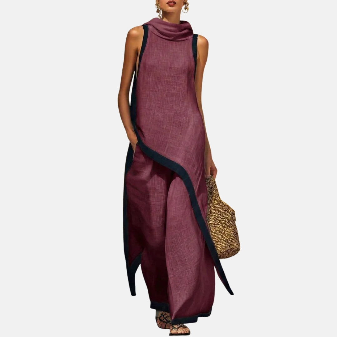 Ilaria | Conjunto minimalista de túnica larga y pantalón ancho