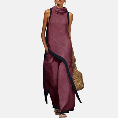 Ilaria | Conjunto minimalista de túnica larga y pantalón ancho