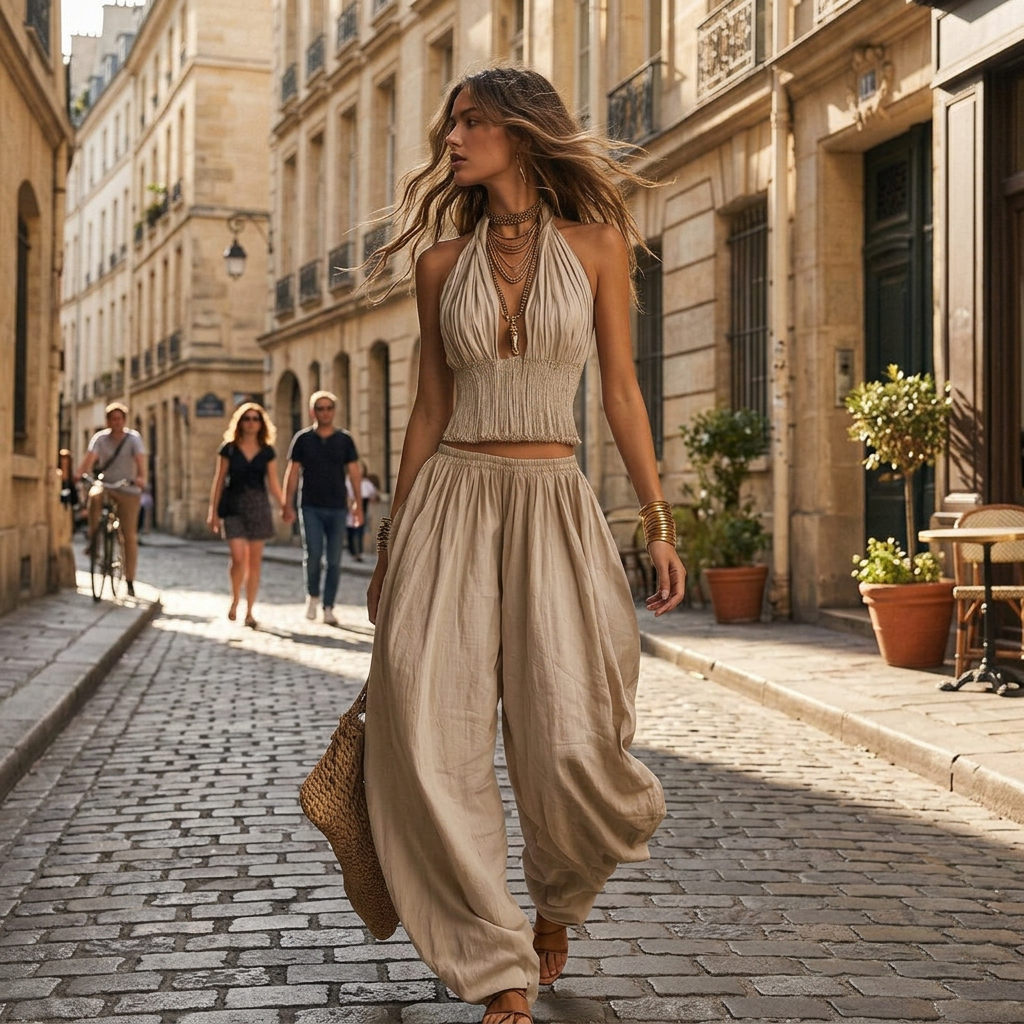 Inaya | Conjunto bohemio de espalda descubierta