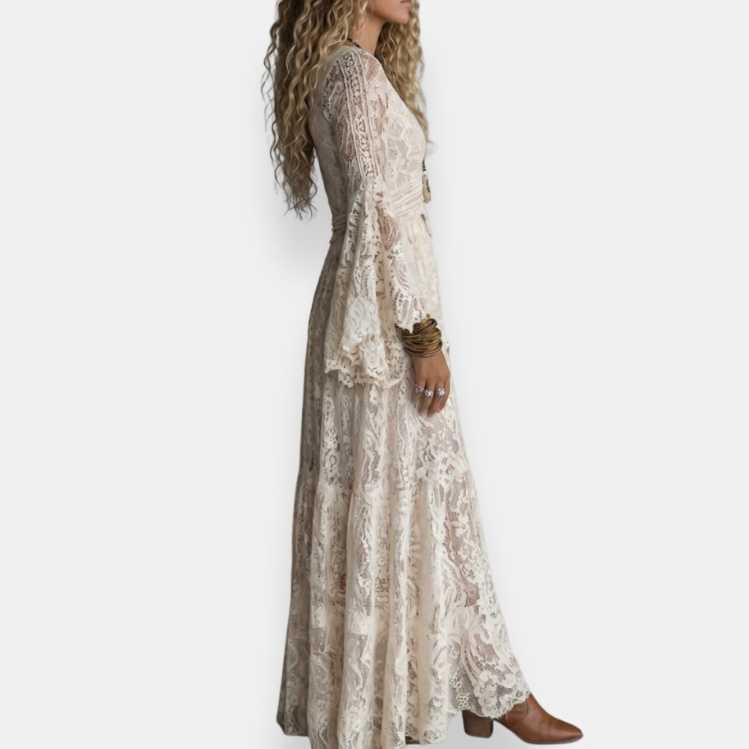 Ximena - Vestido largo boho de encaje