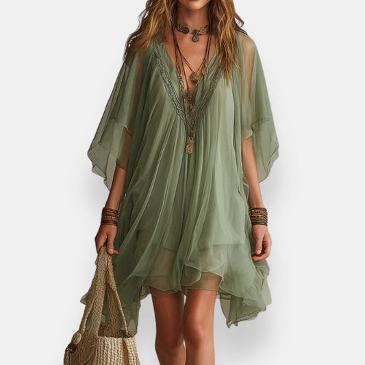 Verlaine - Vestido vaporoso boho de mangas anchas