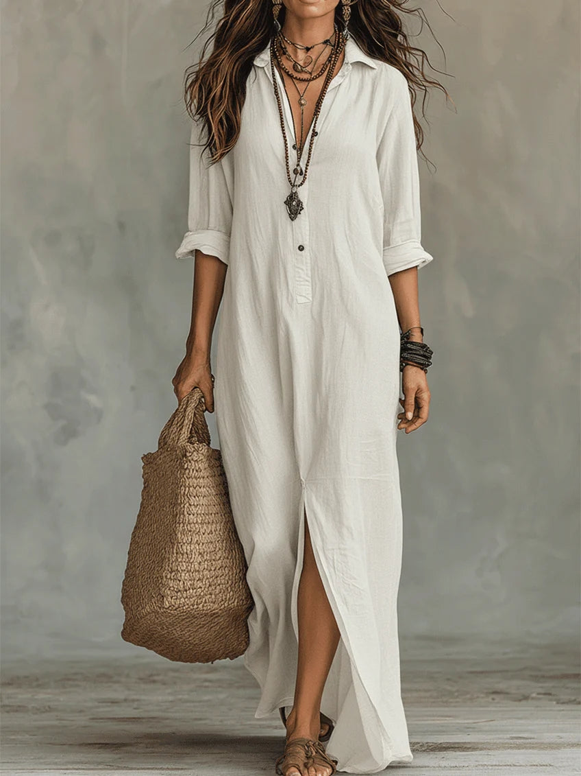 Pistoia | Vestido Maxi Largo con Botones