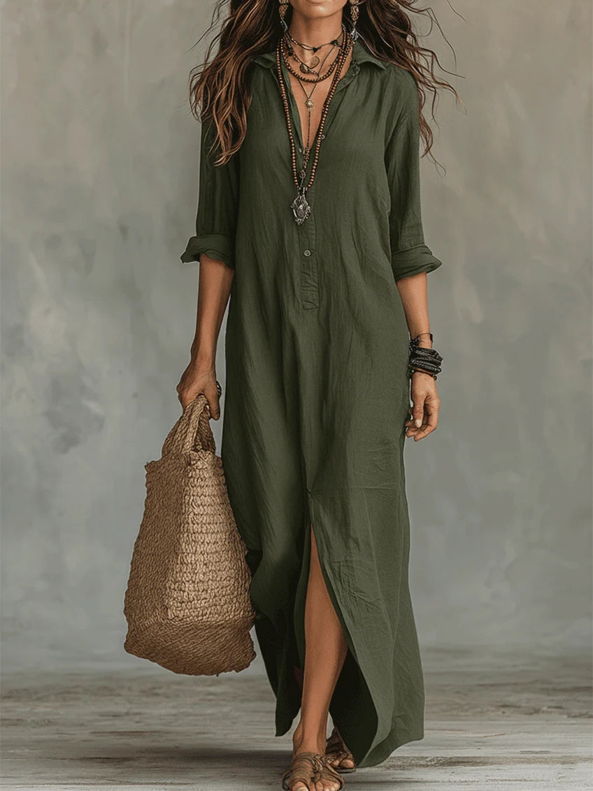 Pistoia | Vestido Maxi Largo con Botones