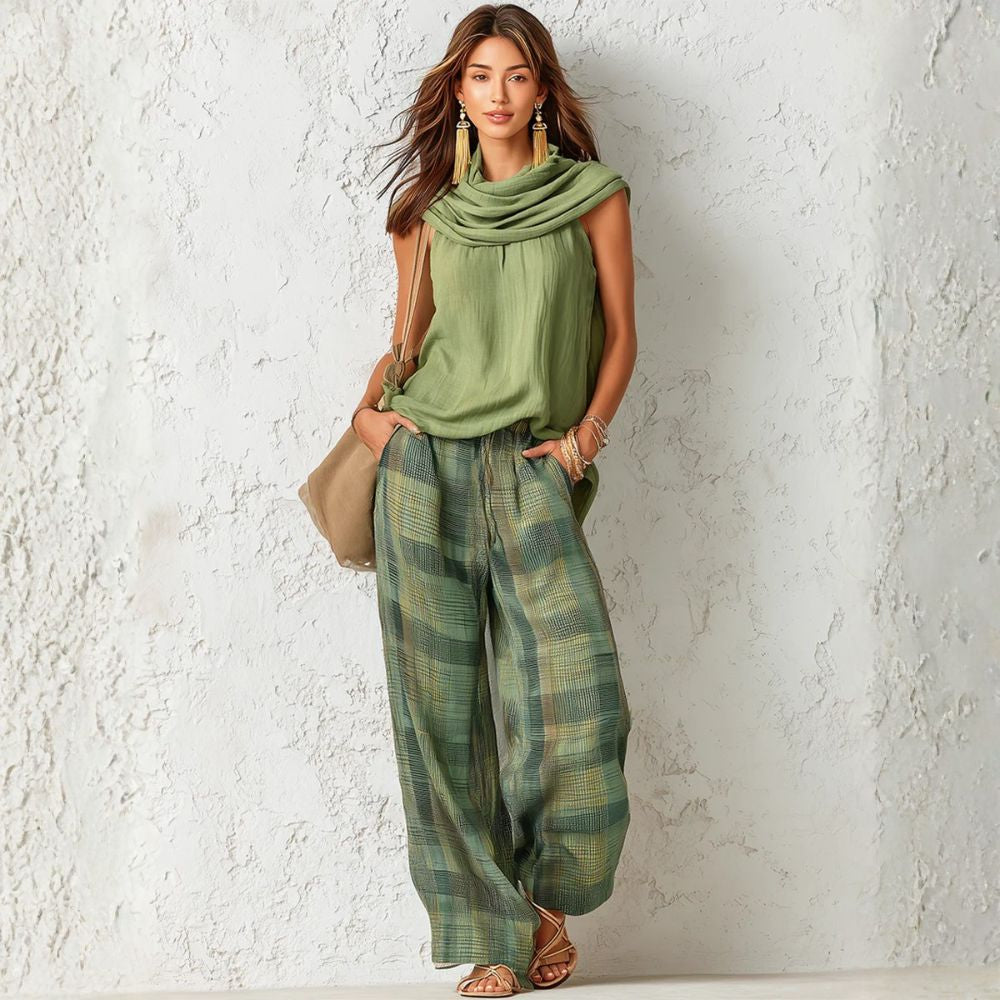 Marisela | Conjunto boho con cuello drapeado