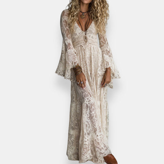 Ximena - Vestido largo boho de encaje