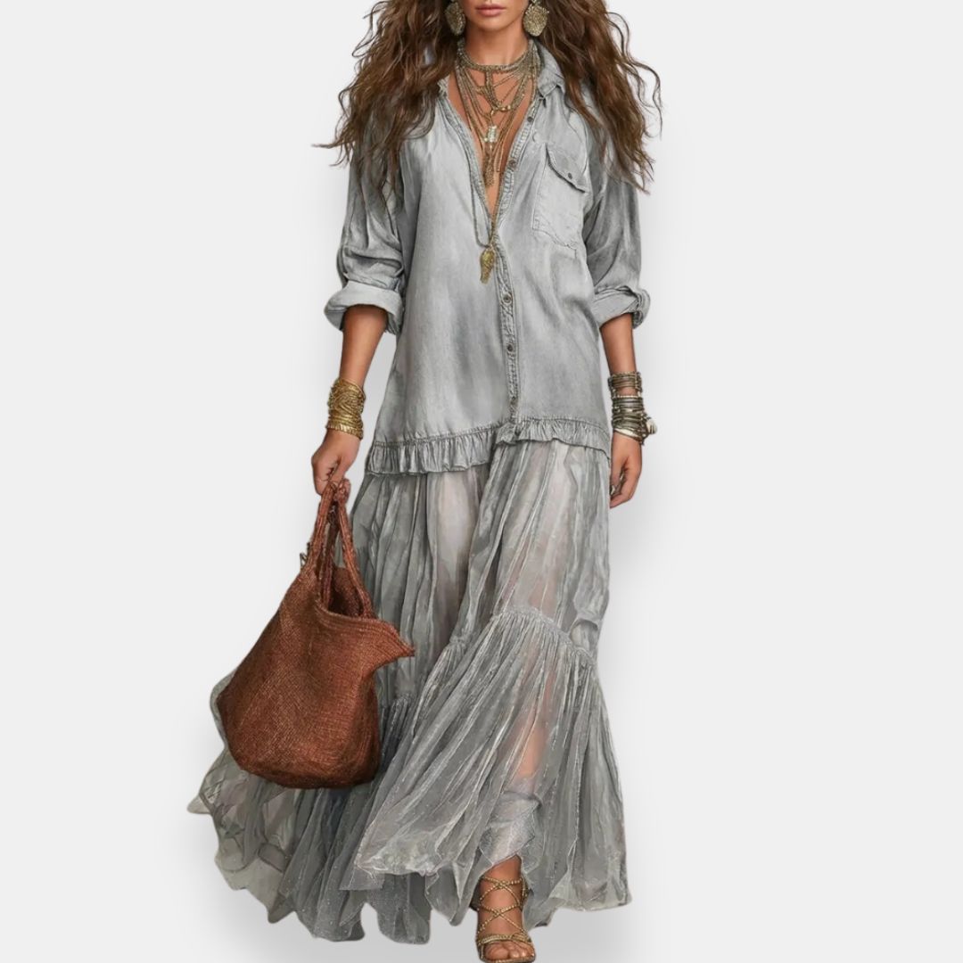 Maelys | Vestido largo boho con volantes