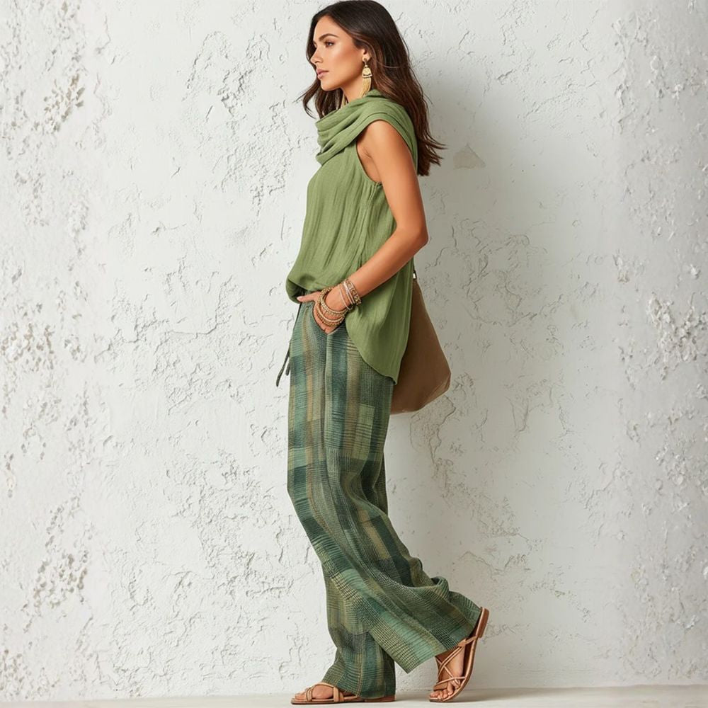 Marisela | Conjunto boho con cuello drapeado