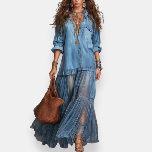 Maelys | Vestido largo boho con volantes