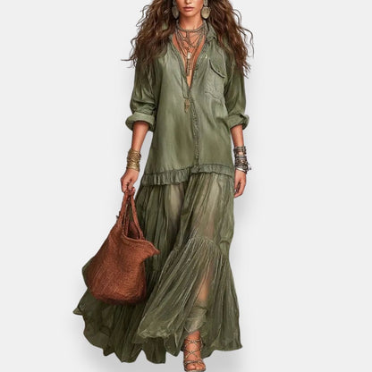 Maelys | Vestido largo boho con volantes