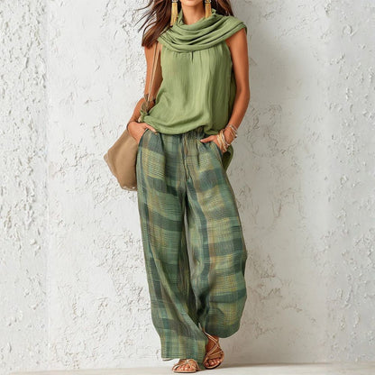 Marisela | Conjunto boho con cuello drapeado
