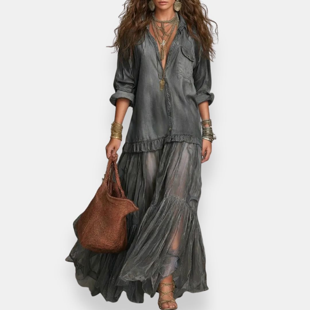 Maelys | Vestido largo boho con volantes
