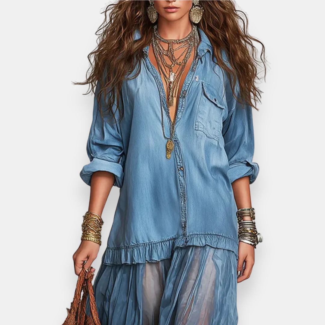 Maelys | Vestido largo boho con volantes