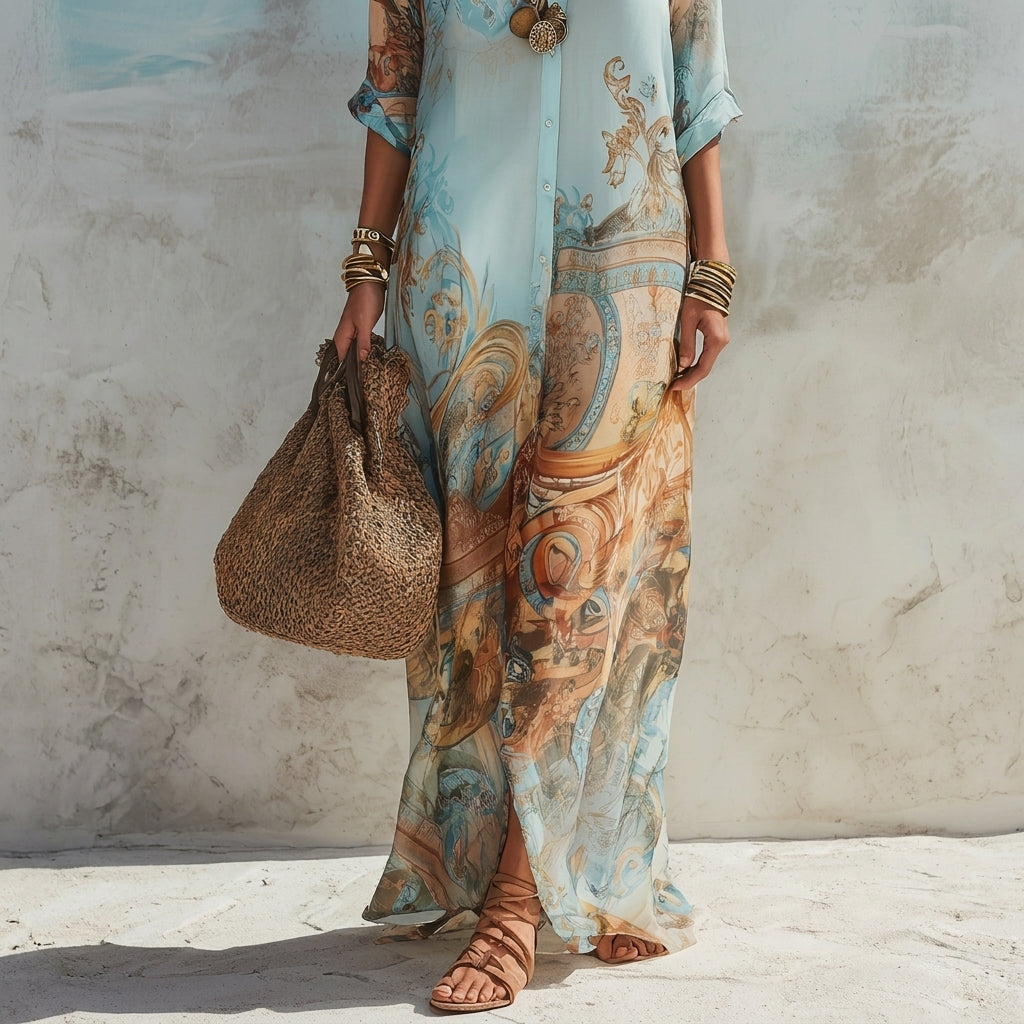 Amalfi | Vestido tipo camisero estilo mediterráneo