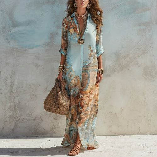 Amalfi | Vestido tipo camisero estilo mediterráneo