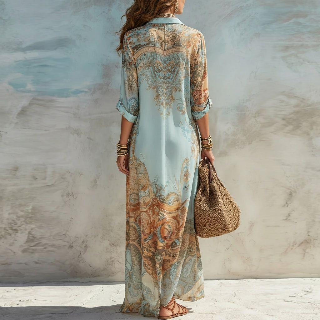 Amalfi | Vestido tipo camisero estilo mediterráneo