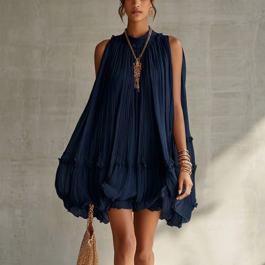 Livorno | Vestido corto con Cuello Halter y Falda  Balloon