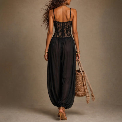 Laia | Mono halter con encaje fluido