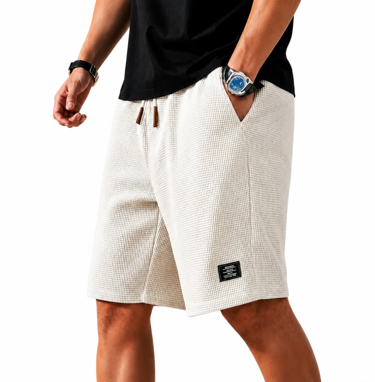 Bermudas Capri de Tejido Waffle