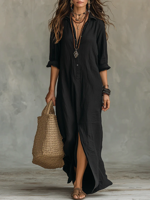 Pistoia | Vestido Maxi Largo con Botones