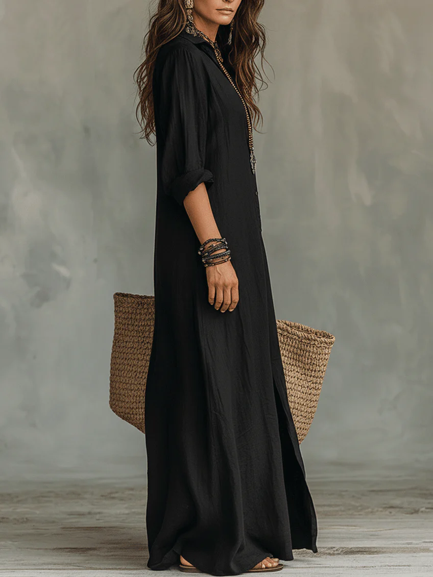 Pistoia | Vestido Maxi Largo con Botones