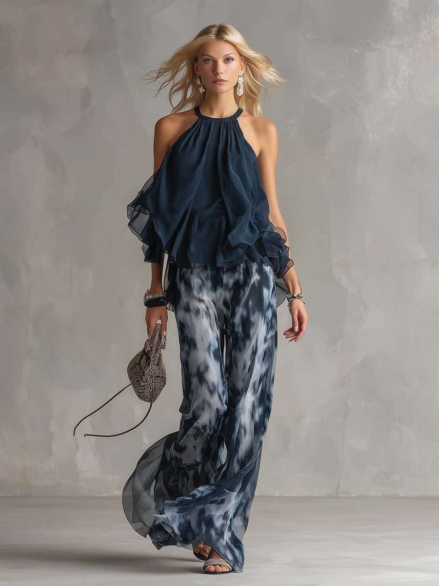 Élise | Conjunto elegante y ligero con top fluido y pantalón ancho