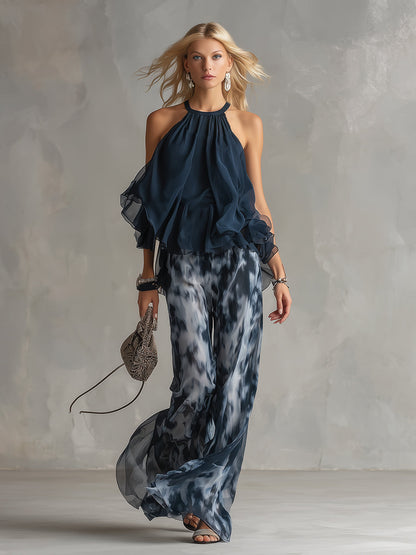 Élise | Conjunto elegante y ligero con top fluido y pantalón ancho