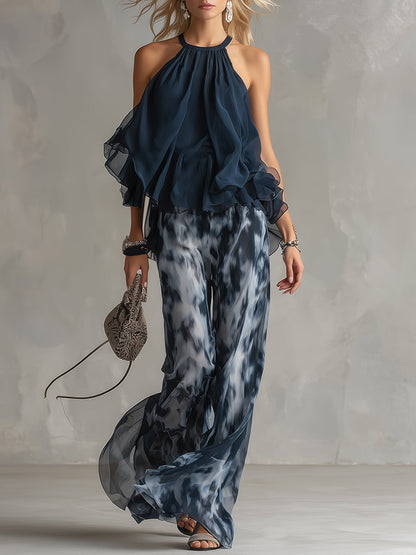 Élise | Conjunto elegante y ligero con top fluido y pantalón ancho