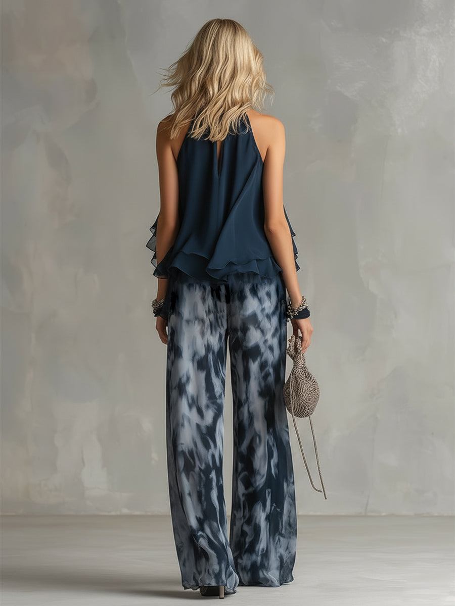 Élise | Conjunto elegante y ligero con top fluido y pantalón ancho