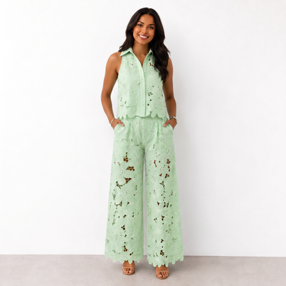 Flora - Conjunto calado floral de verano