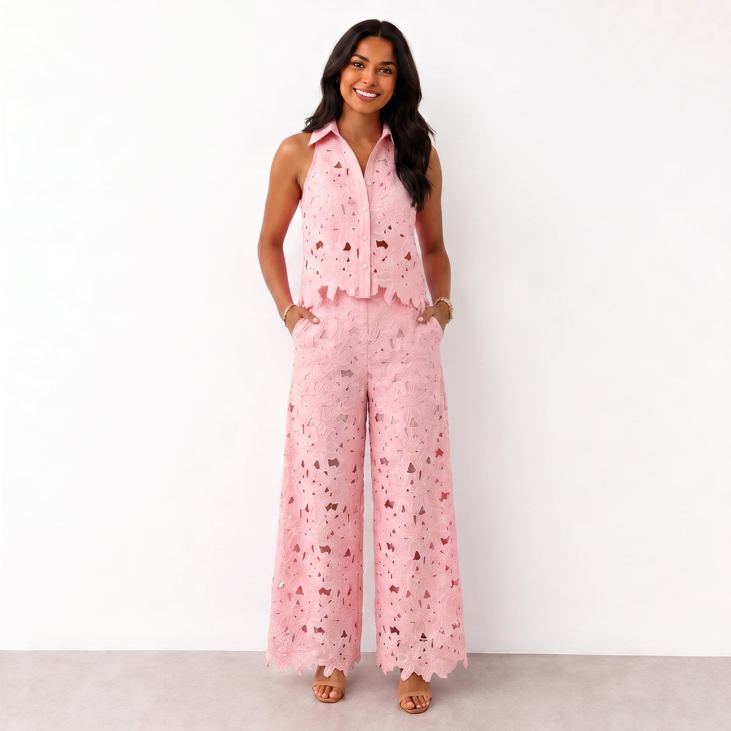 Flora - Conjunto calado floral de verano