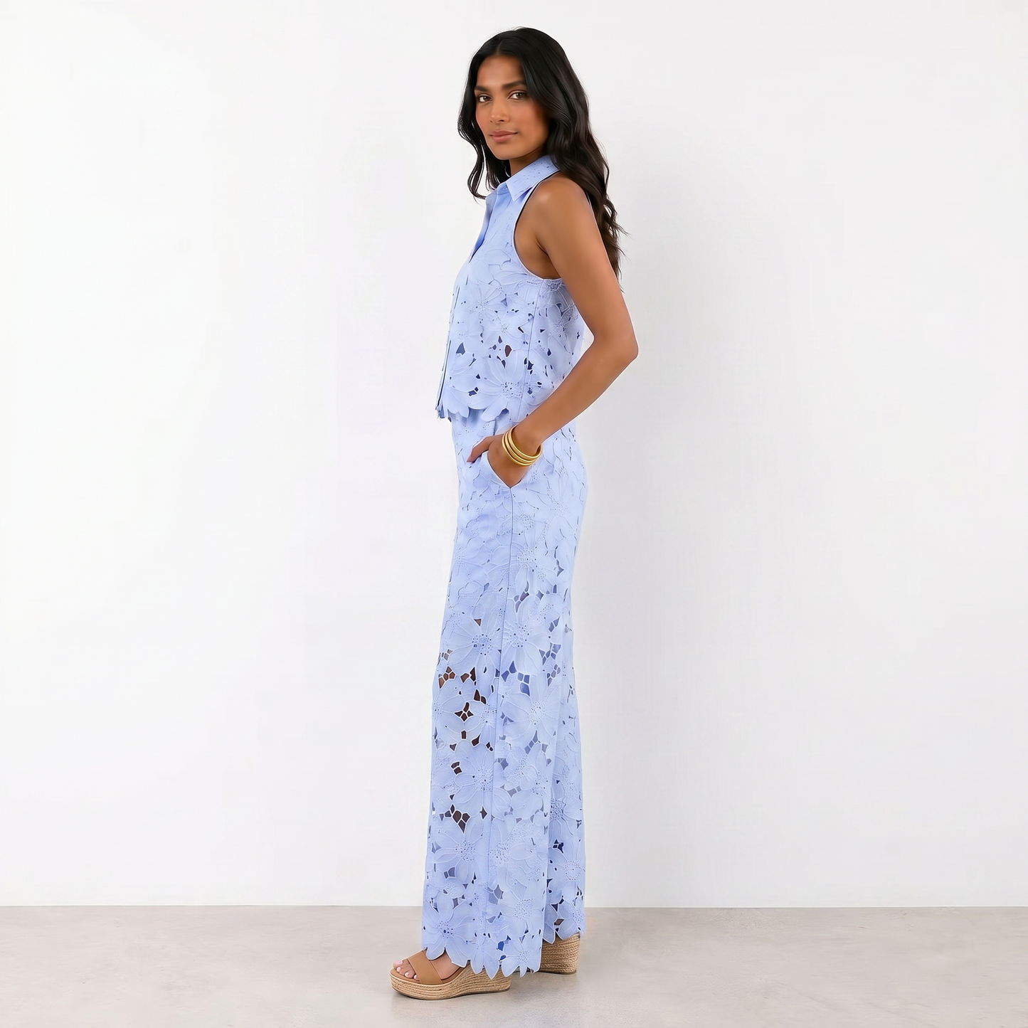 Flora - Conjunto calado floral de verano