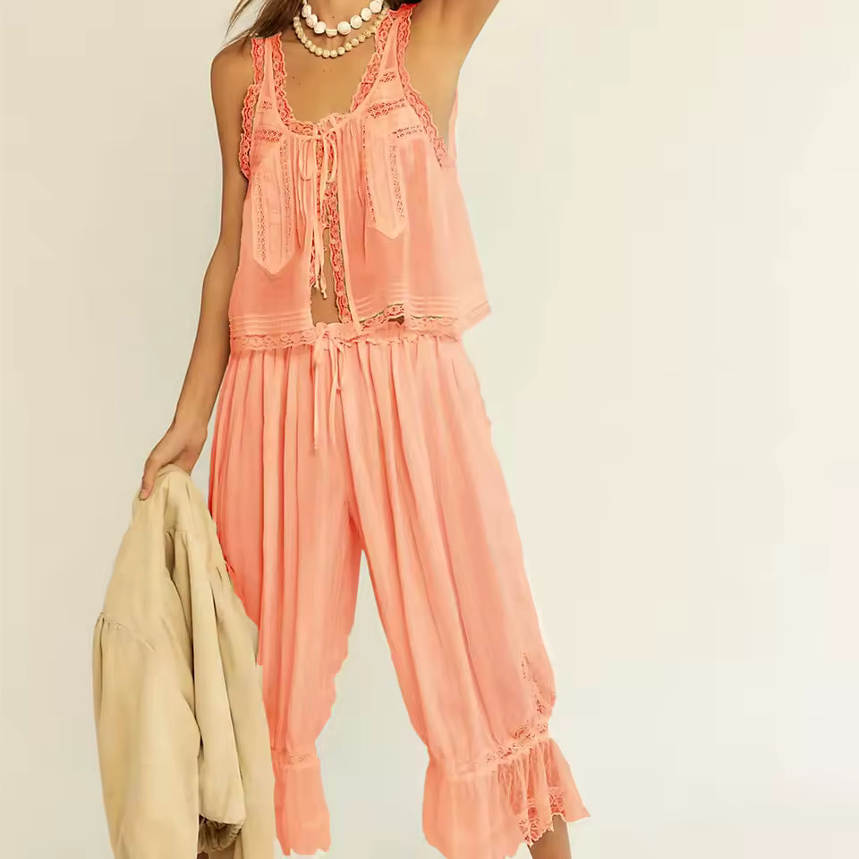 Leandra | Conjunto boho con detalles de crochet