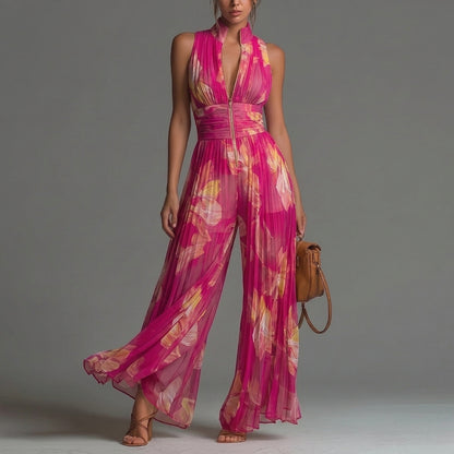 Nicole | Mono plisado de gasa con estampado floral