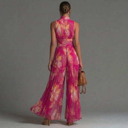Nicole | Mono plisado de gasa con estampado floral