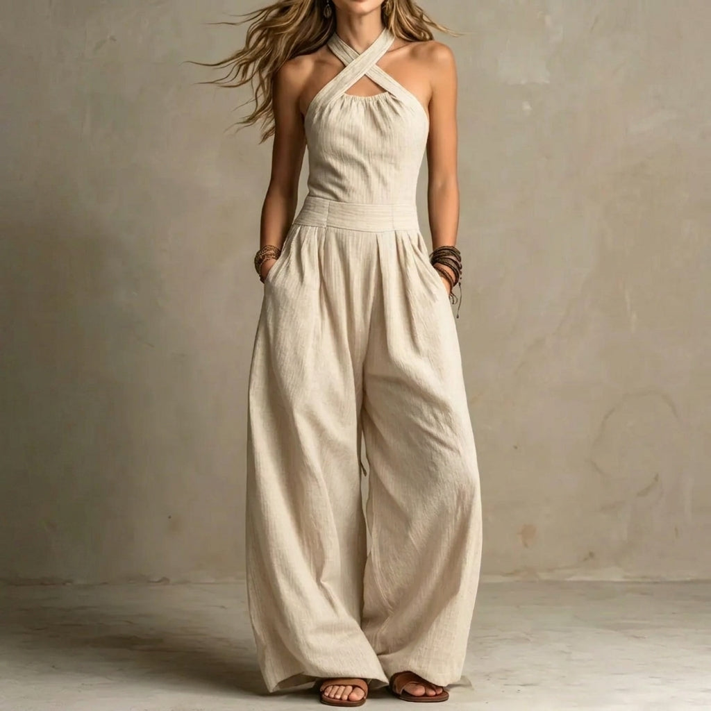 Bianca - Mono boho con escote cruzado elegante